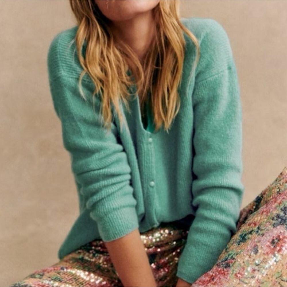 Sezane Mint Green Cardigan